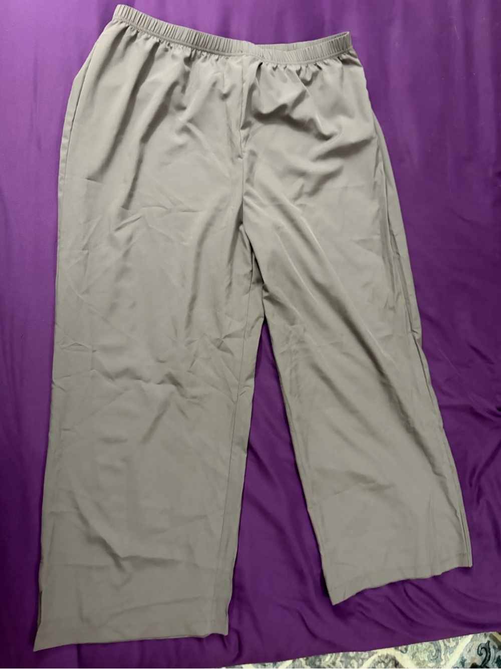 SHEIN Elastic Waist Straight Leg Chinos - Light Purple